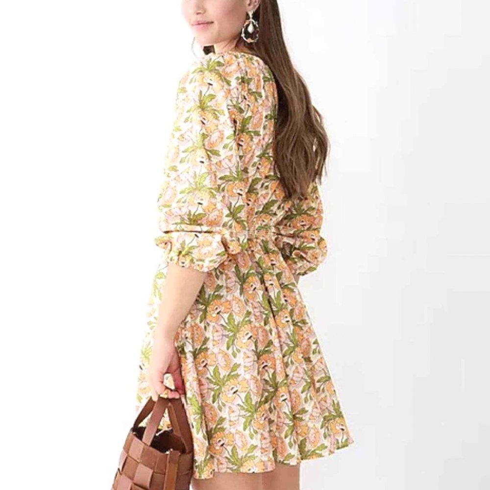 J Crew Liberty London Butterfield Poppy Smocked Waist Dress Prairie Cottagecore - Picture 1 of 13